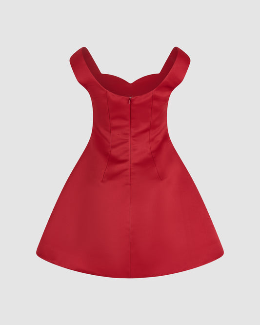 Halo Mini Dress in Double Duchess Satin