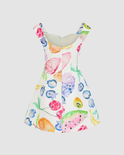 Halo Mini Dress in Fruit Cotton Faille