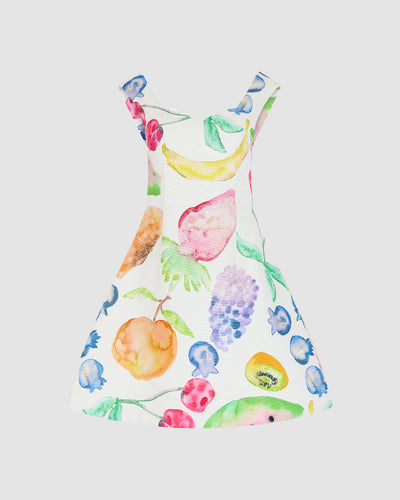 Halo Mini Dress in Fruit Cotton Faille