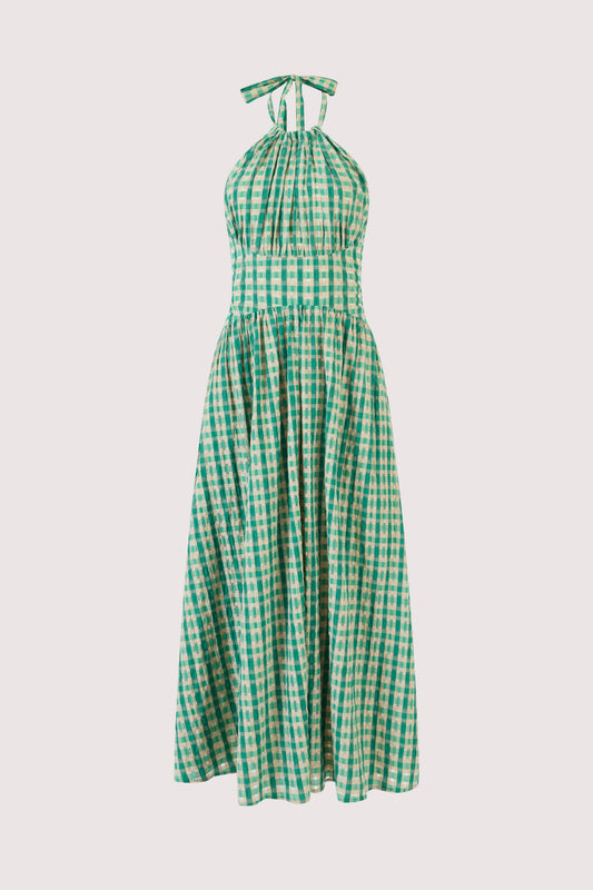 Halter in the Name of Love in Seersucker Green Check