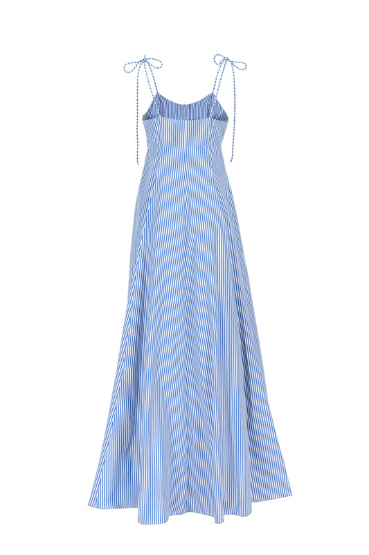 High Garden Maxi Dress in Cotton Poplin Stripe Rosie Assoulin High Garden Maxi Dress in Cotton Poplin Stripe Rosie Assoulin