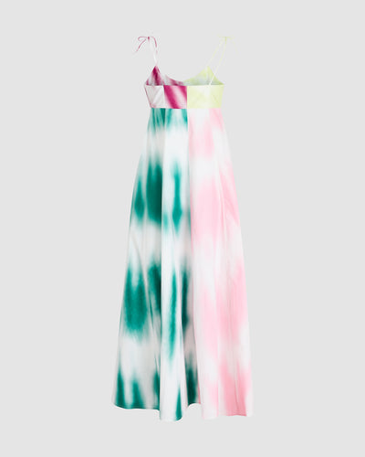 High Garden Maxi Dress in Tie-Dye Cotton Poplin