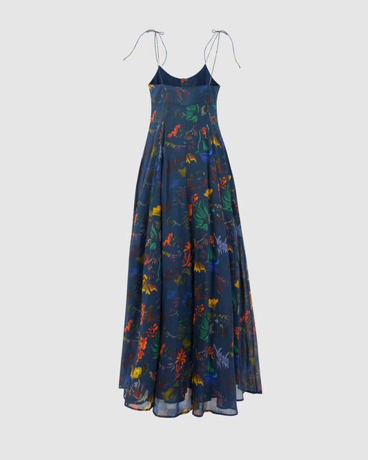 High Garden Maxi Dress in Floral Printed Ramie