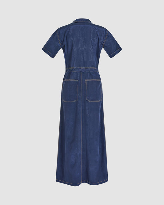 Janitoress Dress in Ridged Moire