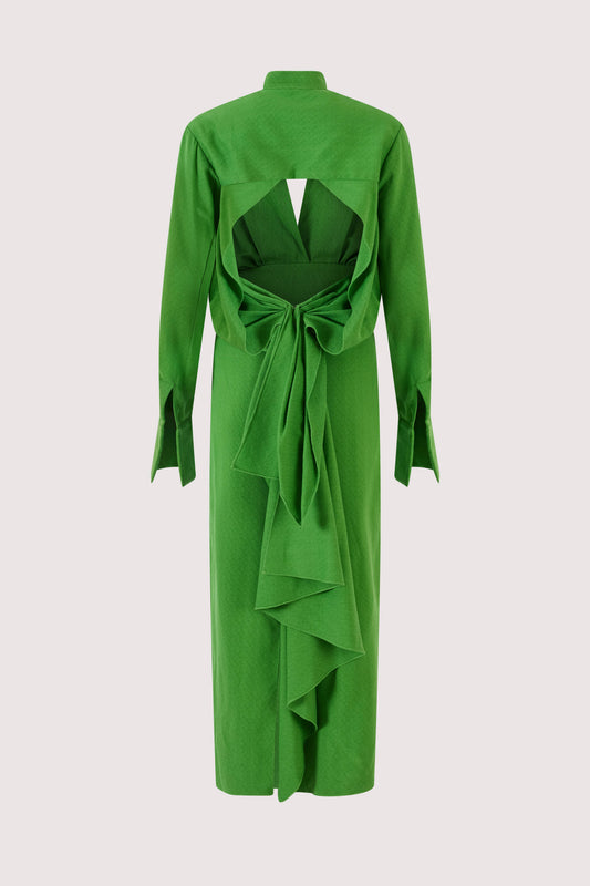 Just a Small Gathering Open Back Dress in Spongy Crepe