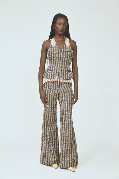 Vestement Piece Vest in English Floral Jacquard