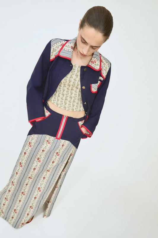 Venus Top in English Floral Jacquard