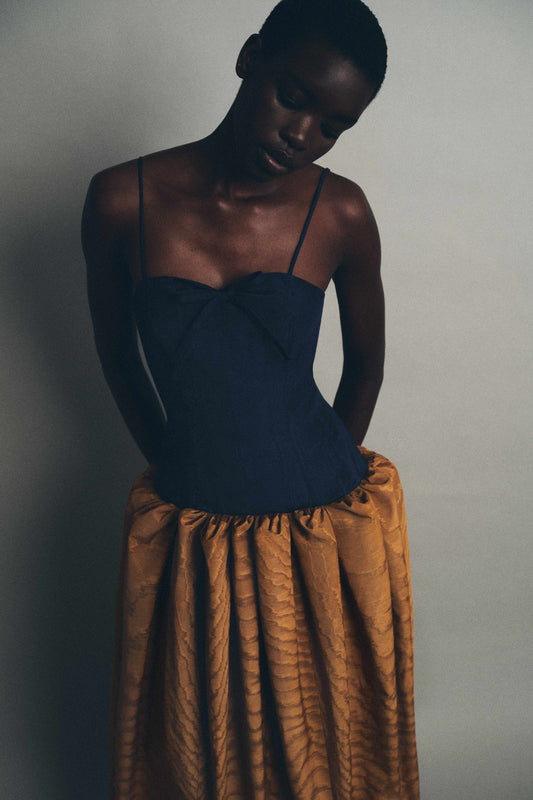 Spaghetti Strap Fifi Gown in Moire Tracee