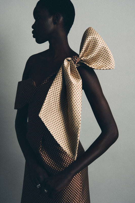 Loop-dy Loo Dress in Dot Jacquard Mikado