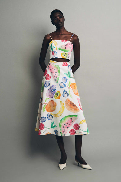 Halfway There Crop Top in Fruit Cotton Faille