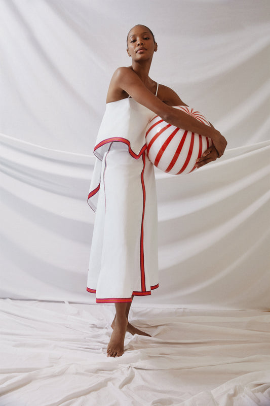 Quartered A-Line Skirt in Washed Taffeta Poplin Rosie Assoulin Quartered A-Line Skirt in Washed Taffeta Poplin Rosie Assoulin