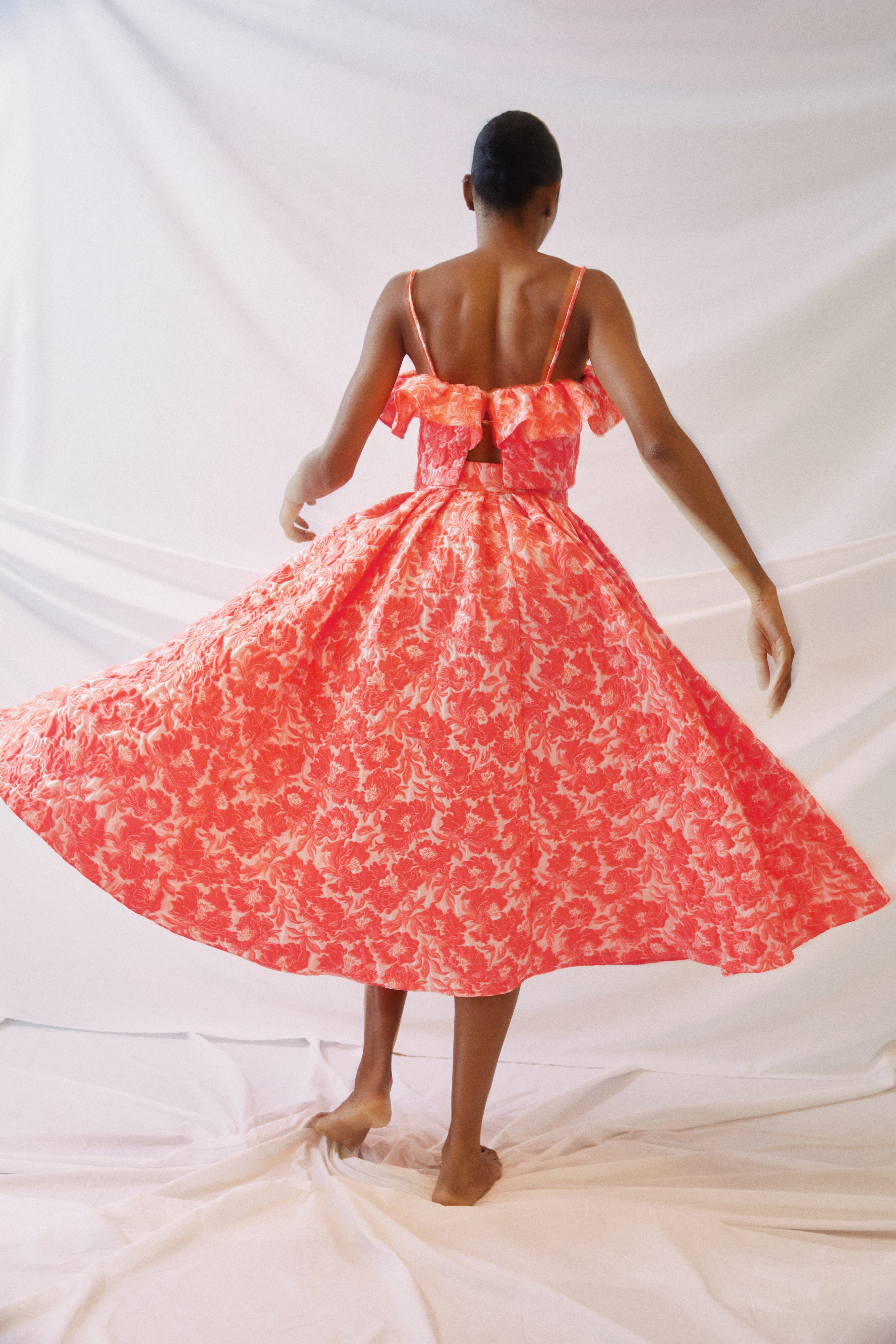 BOUQUET PLEATS DRESS　ameri vintage Full Pleated Skirt in Bouquet Cloque – Rosie Assoulin