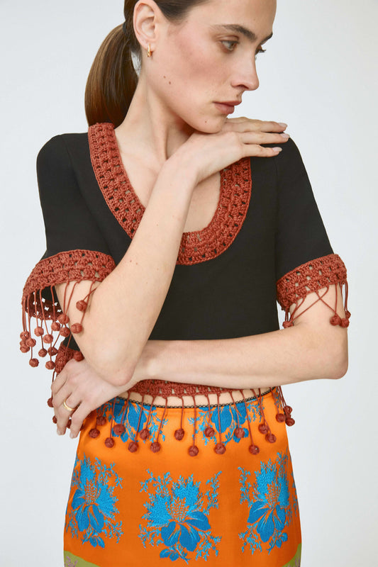 Return of the Mac(rame) Crop Top in Ridged Linen