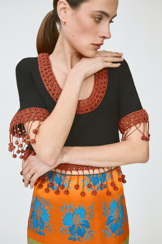 Return of the Mac(rame) Crop Top in Ridged Linen