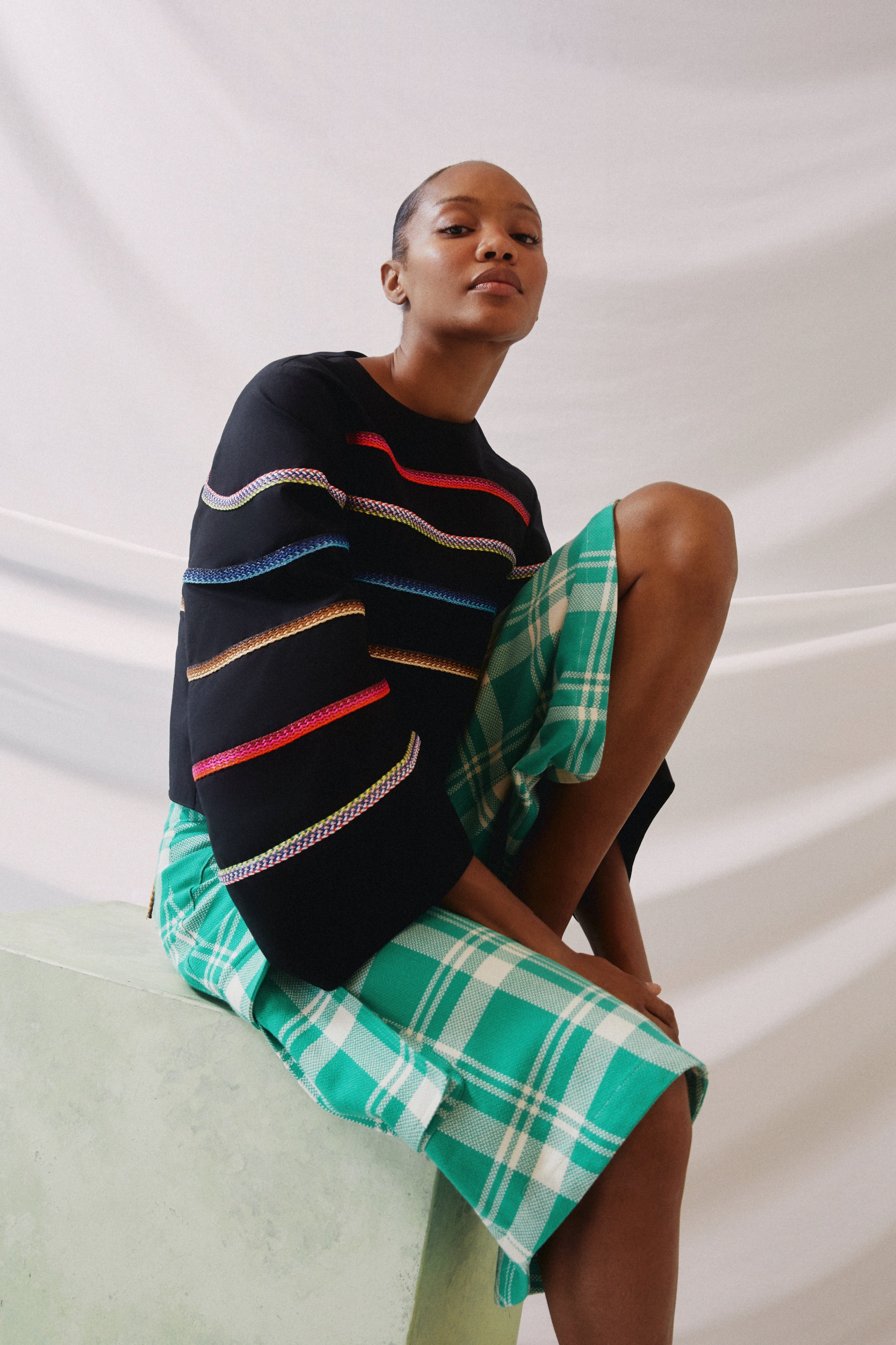 Striped Rafia Top in Ridged Cotton – Rosie Assoulin