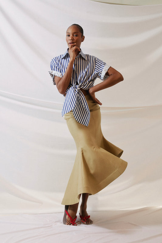 Wave Skirt in Cotton Twill