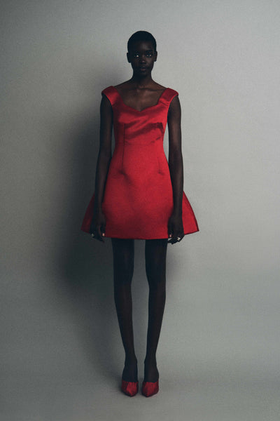 Halo Mini Dress in Double Duchess Satin