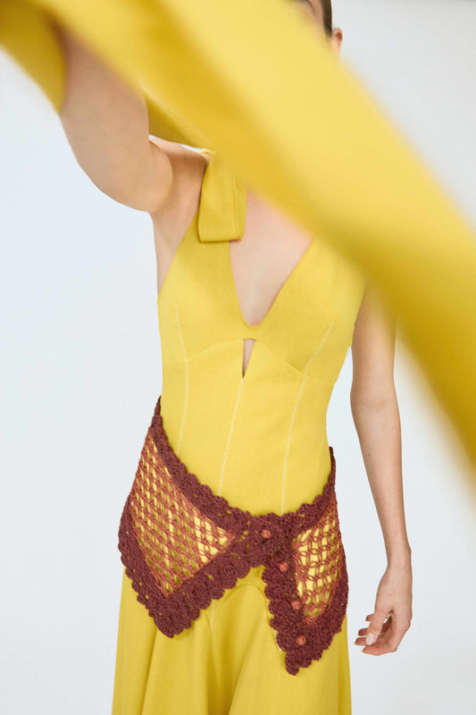 Archery Gown in Spongy Crepe