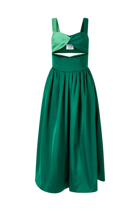 Morning After Dress in Double Faced Satin Emerald / 4 Morning After Dress in Double Faced Satin Emerald / 4