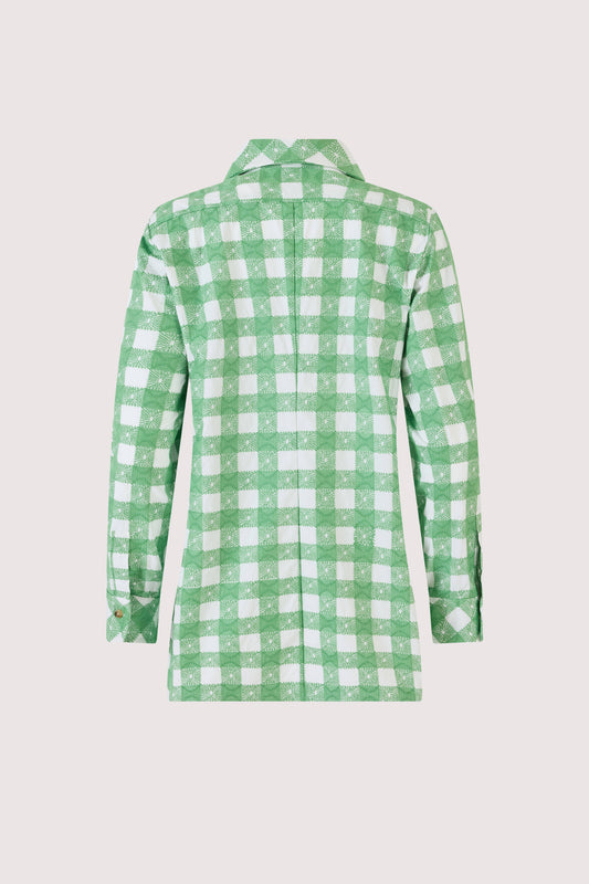 Oversized Button Down in Picnic Embroidered Gingham