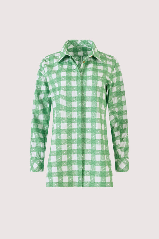 Oversized Button Down in Picnic Embroidered Gingham