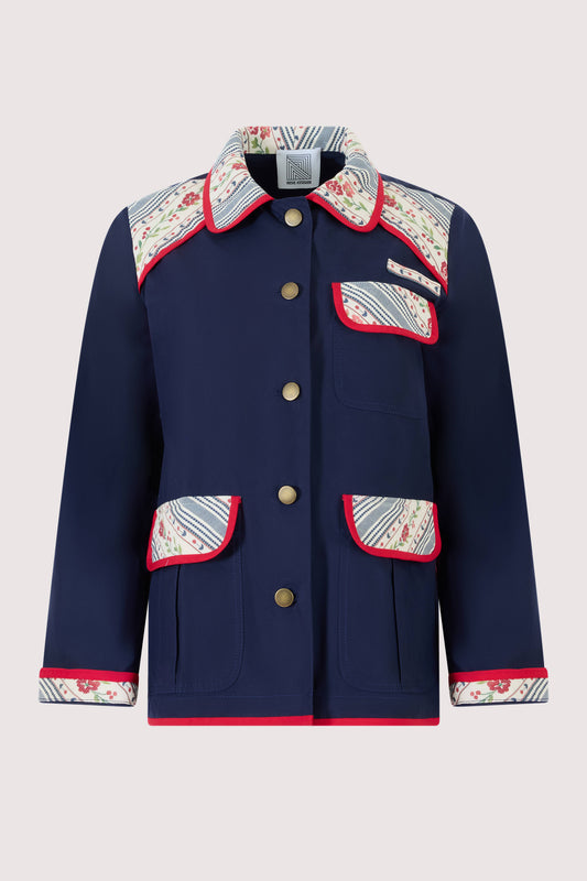 Patchwork Safari Jacket in Litchfield Floral Jacquard