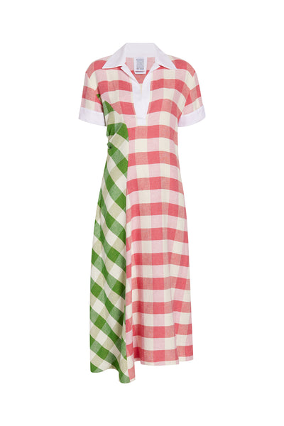 Polo Dress - Watermelon Plaid