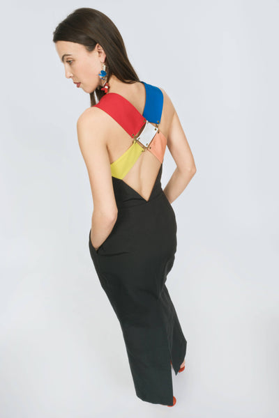Simon Says Dress in Cotton Grosgrain