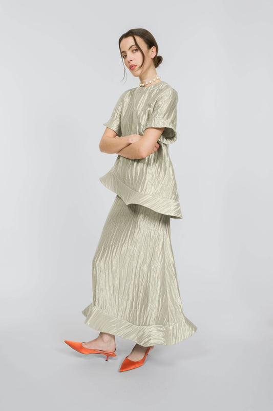 Ride the Wave Top in Wavy Lame