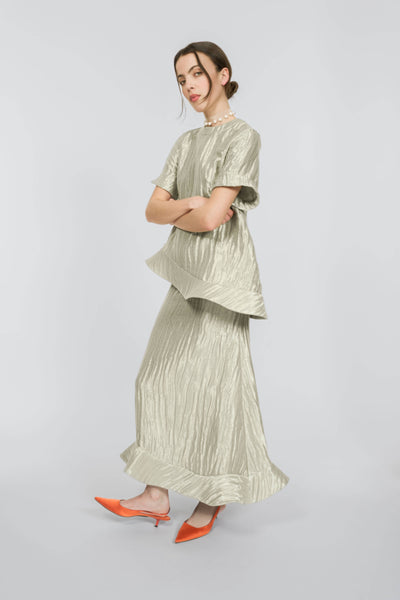 Ride the Wave Top in Wavy Lame