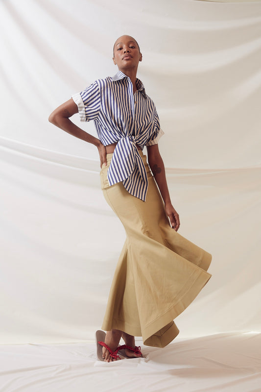 Wave Skirt in Cotton Twill