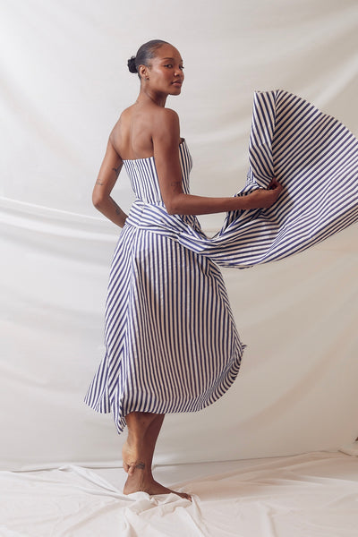 Draped For The Dramatic Skirt in Awning Stripe