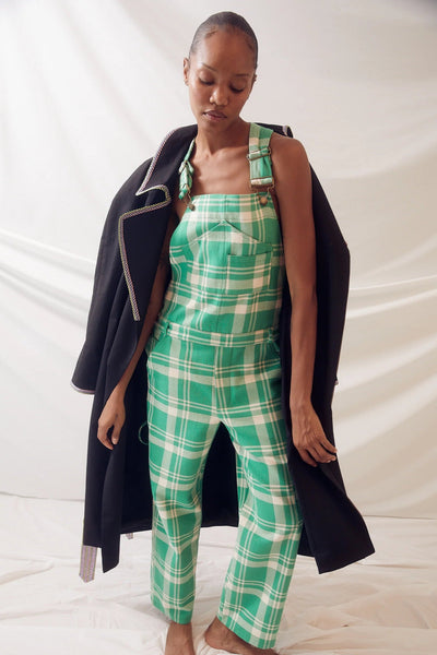 Rosie's Overalls in Woven Cotton Plaid Rosie Assoulin Rosie's Overalls in Woven Cotton Plaid Rosie Assoulin