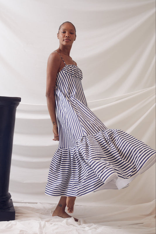 Cami Maxi Dress in Awning Stripe