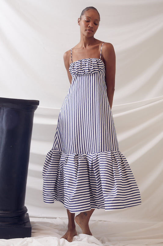 Cami Maxi Dress in Awning Stripe