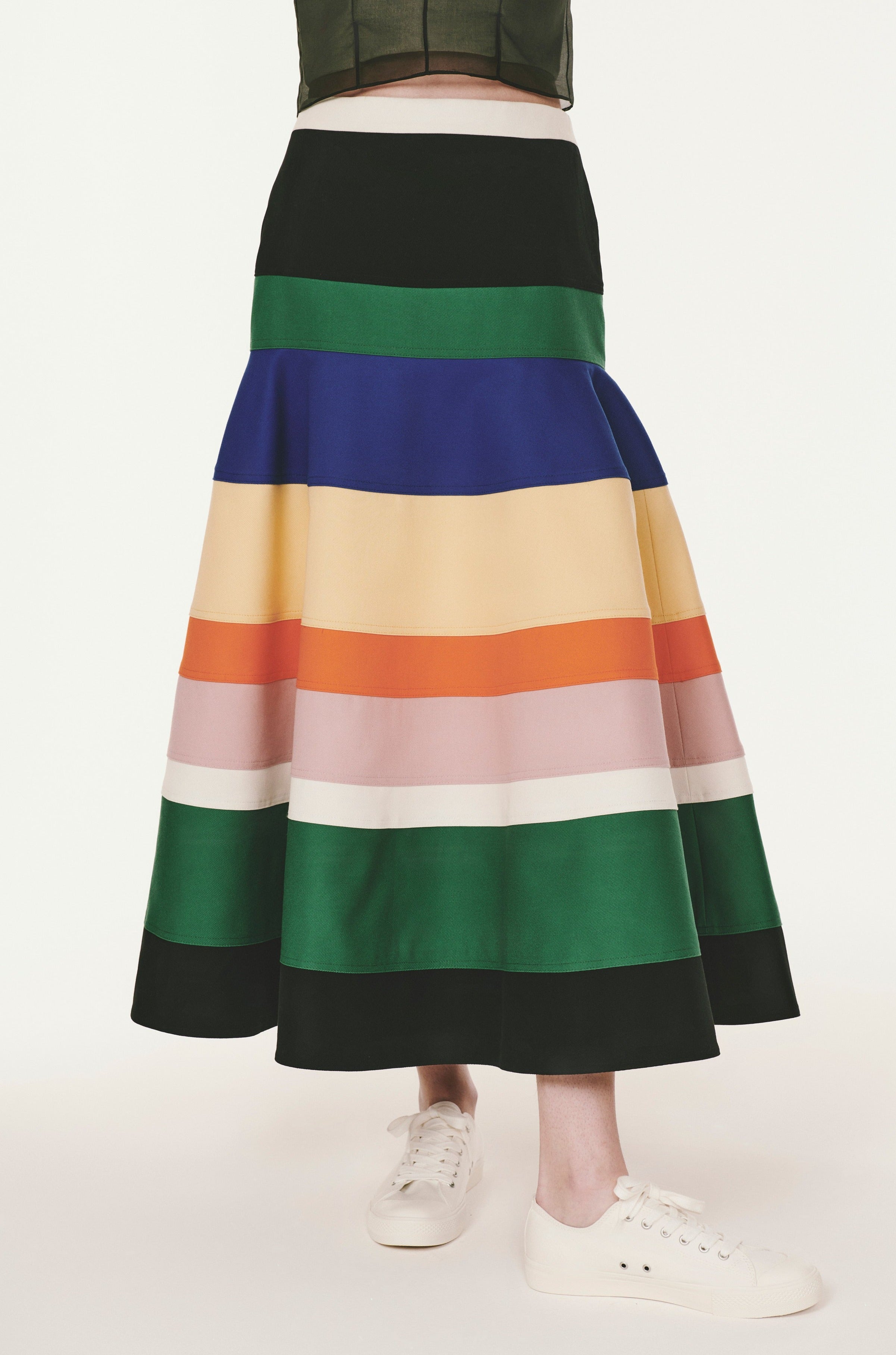 Striped Brush Skirt - Cotton