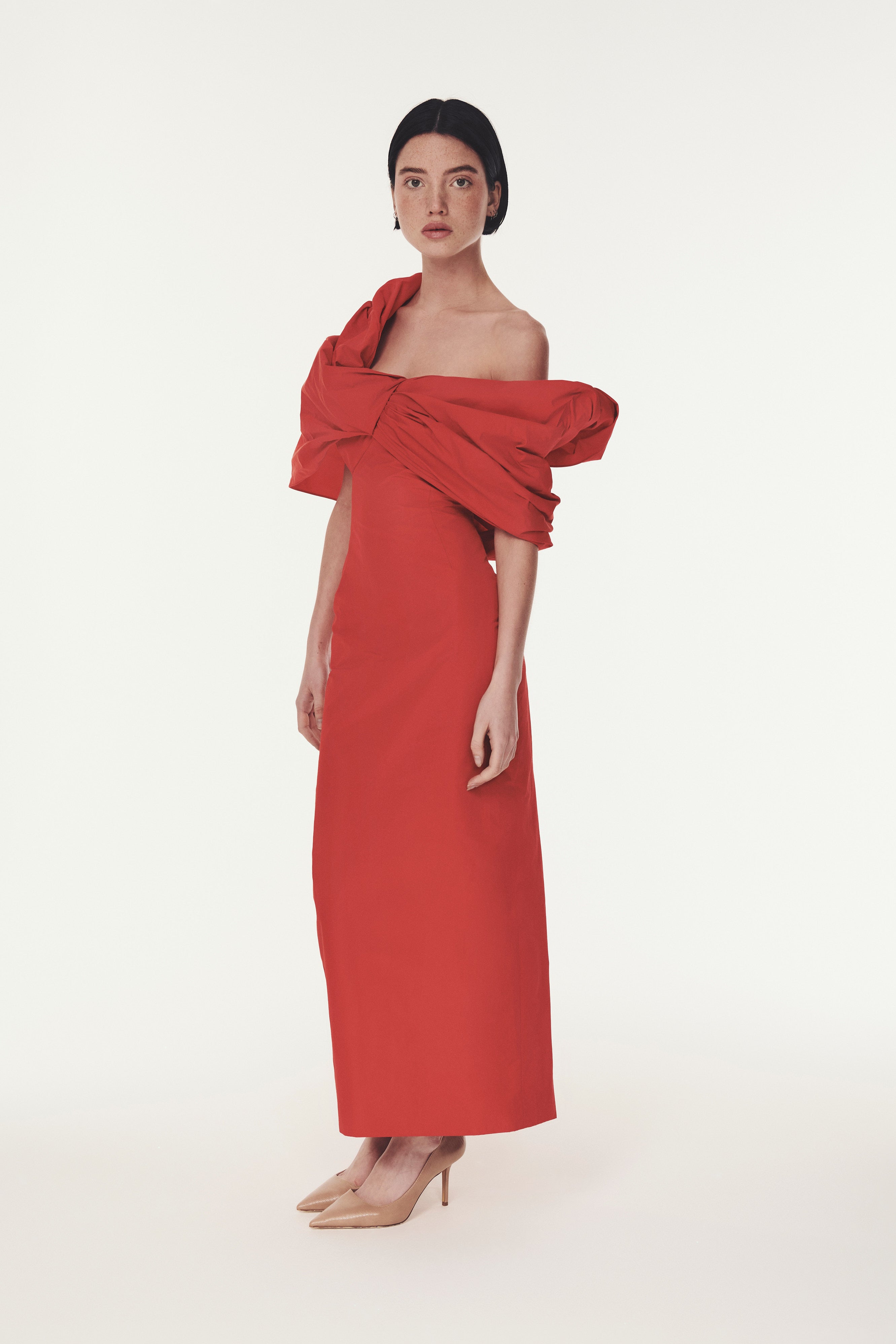 Crepe Couture Midi Dress for Woman in Red | Valentino CH