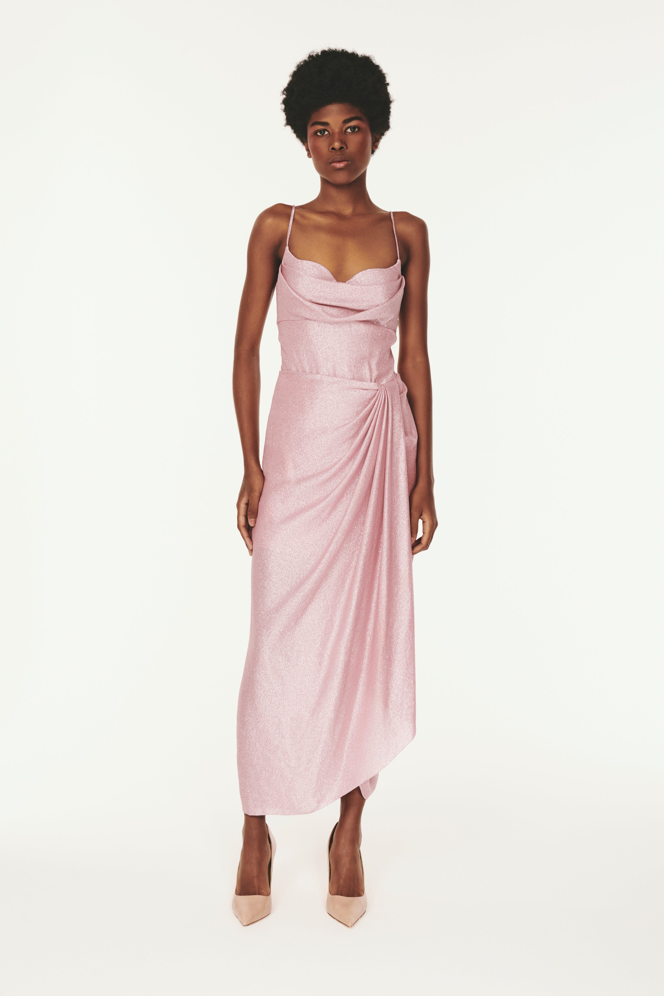 Pink silk cocktail clearance dress