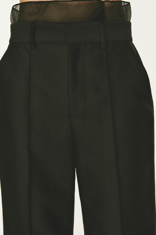 Organza Suit Pant - Black