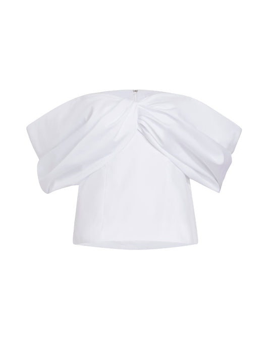 Farfalle-n Off Your Shoulder Top - White