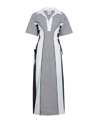 Sporty Spice Polo Dress - White Stripe