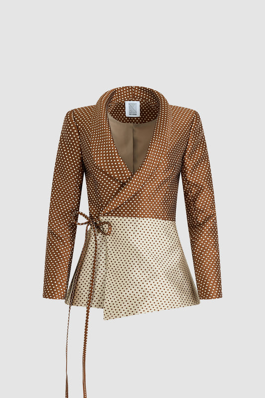 Rapt Attention Blazer in Dot Jacquard Mikado