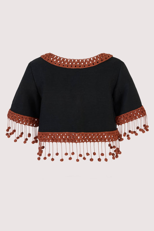 Return of the Mac(rame) Crop Top in Ridged Linen