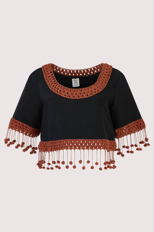 Return of the Mac(rame) Crop Top in Ridged Linen