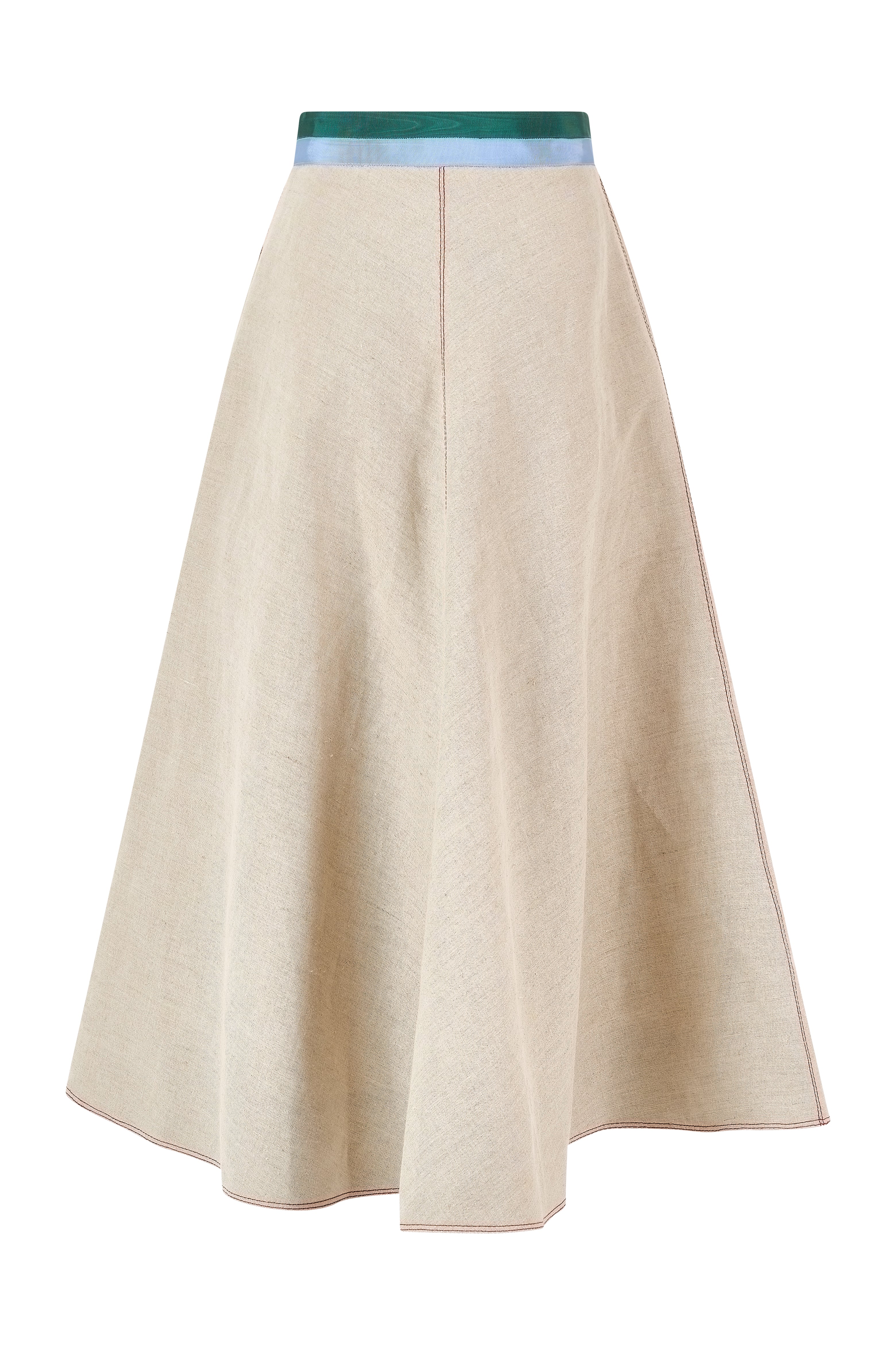 Ribbon Quartered A-Line Skirt in Linen Canvas – Rosie Assoulin