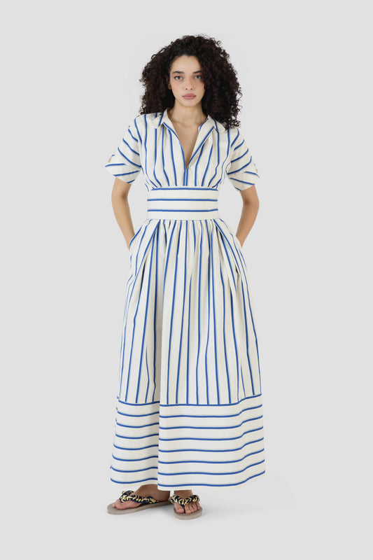 Ask for Directions Shirt Dress in Coastal Stripe Cotton
