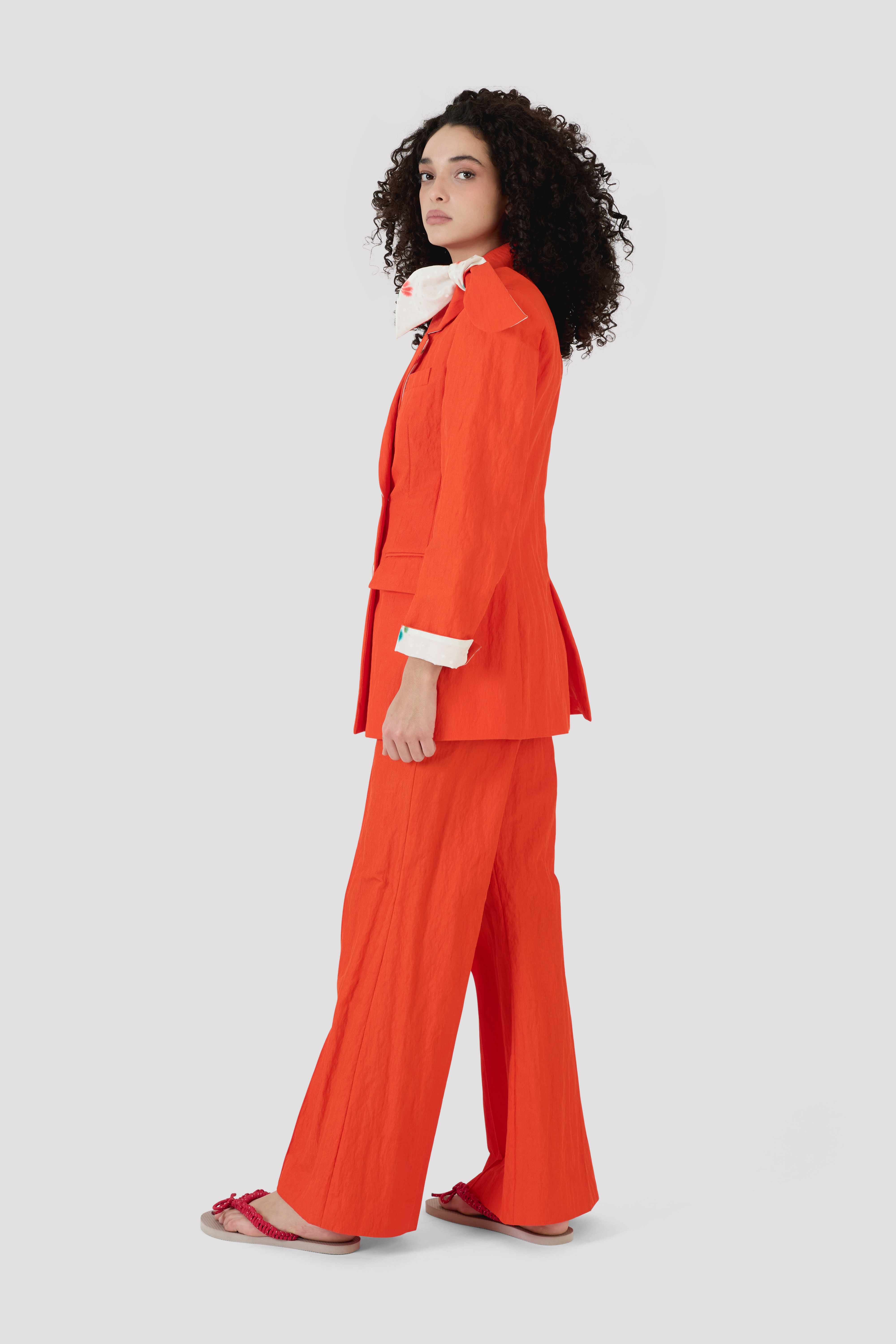Knotted Double Breasted Blazer in Crinkle Twill – Rosie Assoulin
