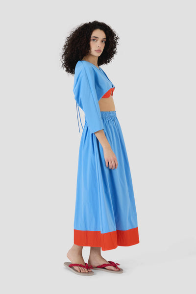 Shirred Skirt in Elegante Poplin