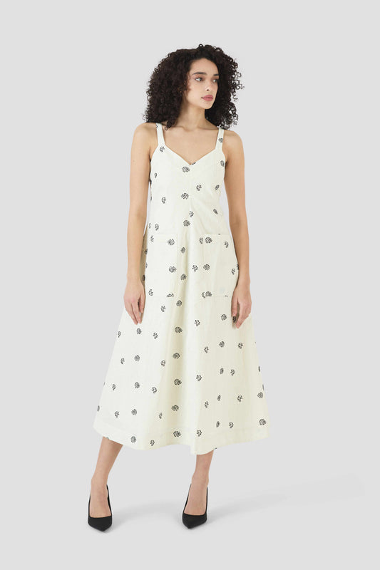Pocktail Dress in Floral Embossed Crepe