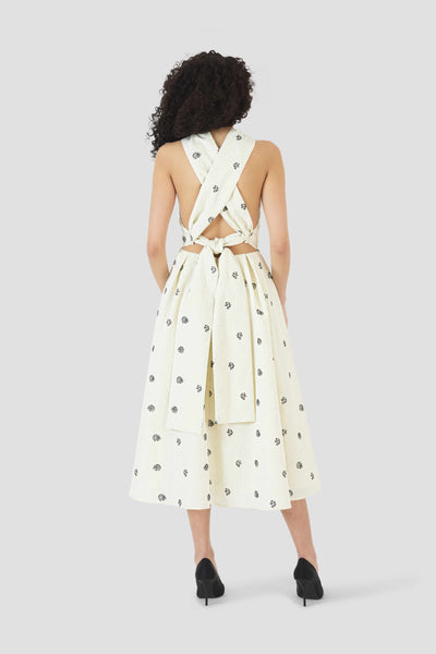 Sailor Dress in Floral Embossed Crepe